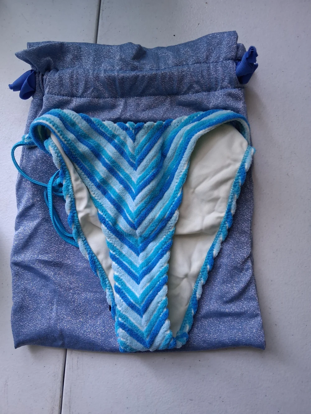 triangl swimwear Aqua Blue Chevron Tie-Side Bikini Bottom